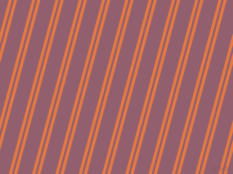 75 degree angle dual stripe lines, 6 pixel lines width, 4 and 29 pixel line spacing, Jaffa and Mauve Taupe dual two line striped seamless tileable