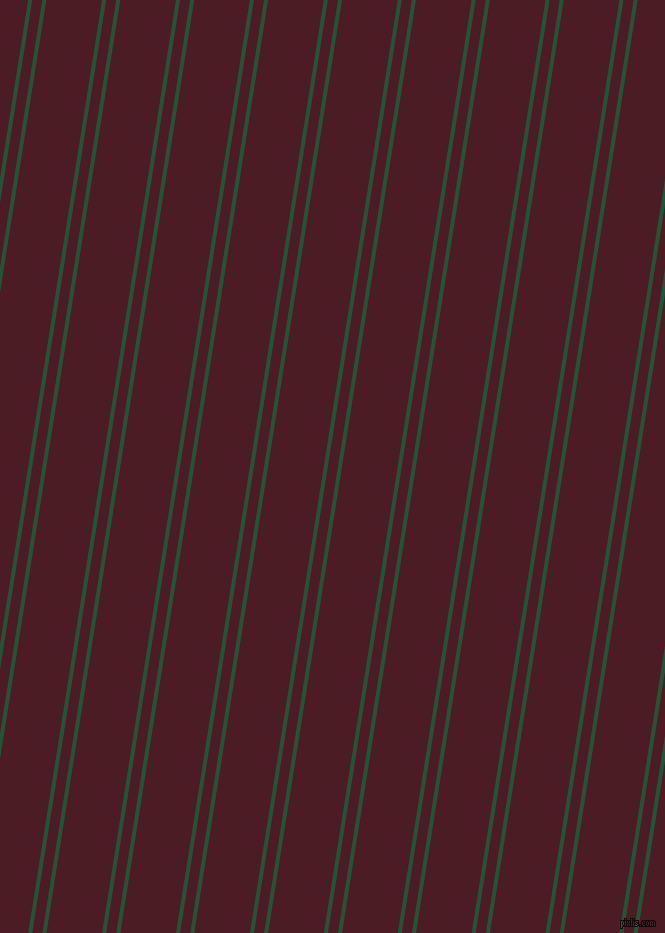 81 degree angle dual stripe line, 4 pixel line width, 10 and 55 pixel line spacing, Kaitoke Green and Bordeaux dual two line striped seamless tileable