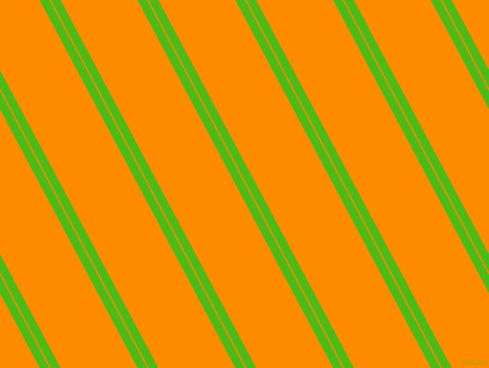 118 degree angle dual stripe line, 12 pixel line width, 2 and 96 pixel line spacing, Kelly Green and Dark Orange dual two line striped seamless tileable