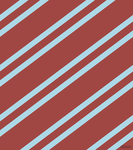 37 degree angles dual stripe lines, 18 pixel lines width, 24 and 76 pixels line spacing, Light Blue and Roof Terracotta dual two line striped seamless tileable
