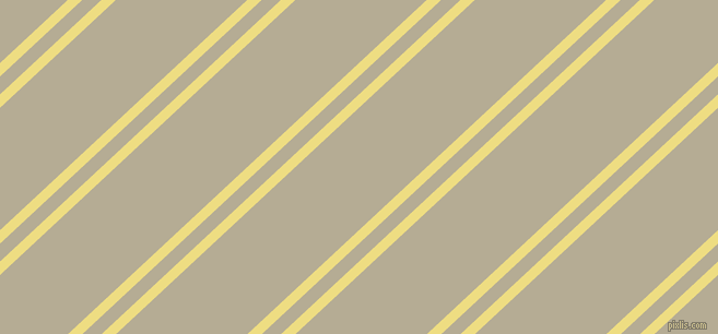 43 degree angle dual stripe lines, 9 pixel lines width, 12 and 82 pixel line spacing, Light Goldenrod and Bison Hide dual two line striped seamless tileable