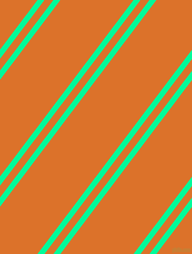 53 degree angle dual stripe lines, 11 pixel lines width, 14 and 115 pixel line spacing, Medium Spring Green and Tahiti Gold dual two line striped seamless tileable