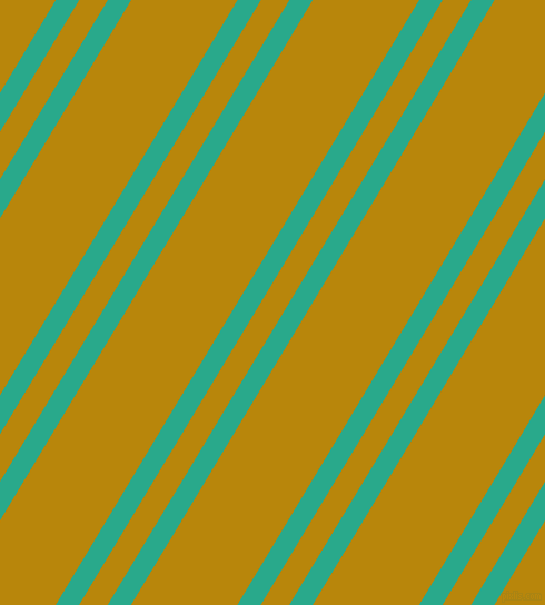 59 degree angle dual striped lines, 18 pixel lines width, 22 and 82 pixel line spacing, Niagara and Dark Goldenrod dual two line striped seamless tileable