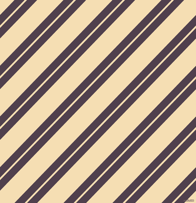 46 degree angles dual stripe line, 25 pixel line width, 6 and 65 pixels line spacing, Purple Taupe and Wheat dual two line striped seamless tileable
