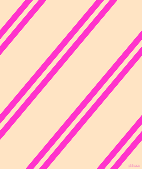 50 degree angles dual striped line, 19 pixel line width, 14 and 122 pixels line spacing, Razzle Dazzle Rose and Bisque dual two line striped seamless tileable
