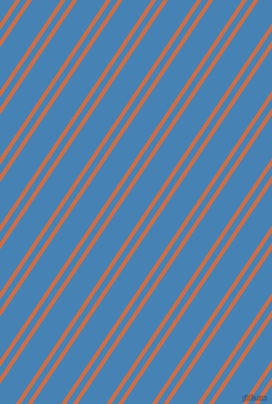 56 degree angles dual stripe line, 6 pixel line width, 8 and 35 pixels line spacing, Red Damask and Steel Blue dual two line striped seamless tileable
