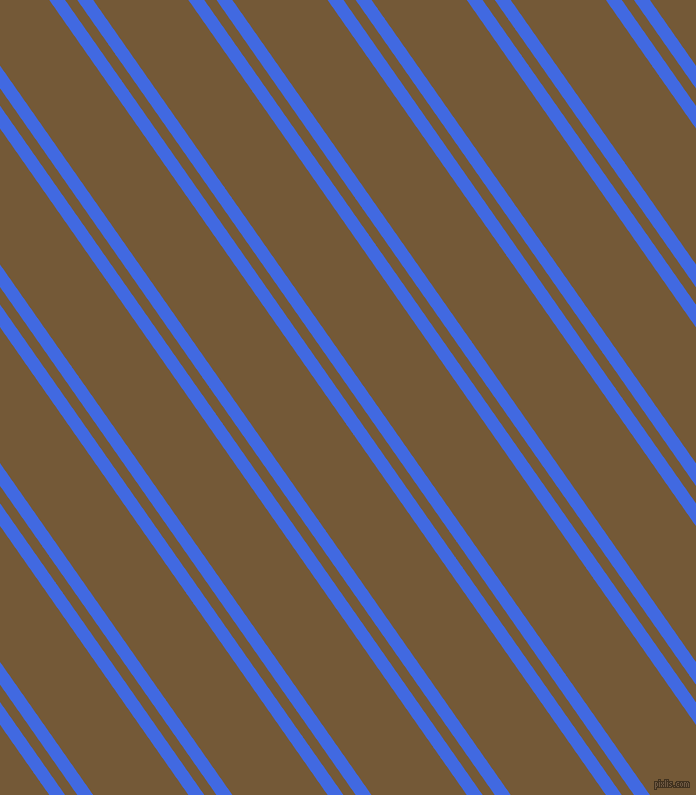 125 degree angles dual stripe line, 13 pixel line width, 10 and 78 pixels line spacing, Royal Blue and Shingle Fawn dual two line striped seamless tileable