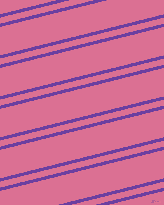 14 degree angle dual stripe lines, 11 pixel lines width, 20 and 94 pixel line spacing, Royal Purple and Pale Violet Red dual two line striped seamless tileable