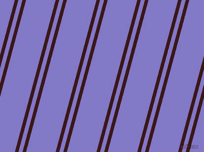 75 degree angle dual striped lines, 7 pixel lines width, 8 and 58 pixel line spacing, Rustic Red and Moody Blue dual two line striped seamless tileable
