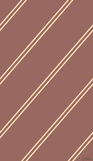 49 degree angles dual striped lines, 5 pixel lines width, 8 and 117 pixels line spacing, Sandy Beach and Dark Chestnut dual two line striped seamless tileable