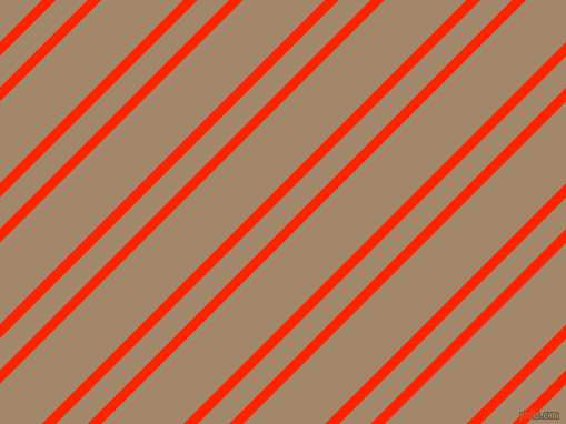 45 degree angle dual stripes lines, 9 pixel lines width, 20 and 52 pixel line spacing, Scarlet and Sandal dual two line striped seamless tileable