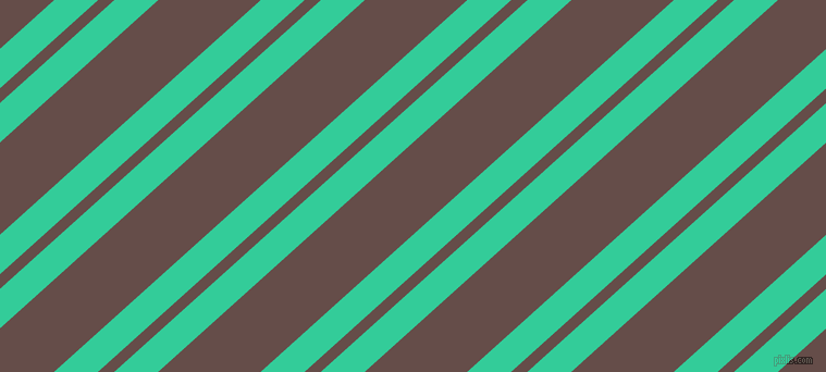 42 degree angles dual stripes line, 27 pixel line width, 10 and 63 pixels line spacing, Shamrock and Congo Brown dual two line striped seamless tileable