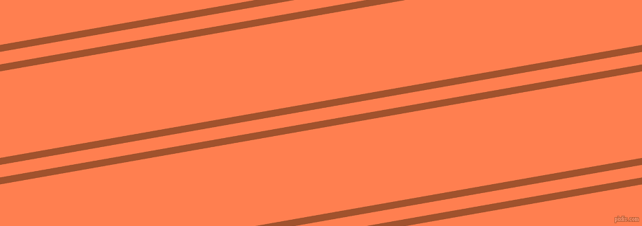10 degree angles dual striped line, 10 pixel line width, 18 and 124 pixels line spacing, Sienna and Coral dual two line striped seamless tileable