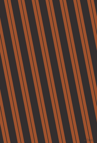 101 degree angles dual stripes line, 10 pixel line width, 2 and 24 pixels line spacing, Sienna and Night Rider dual two line striped seamless tileable