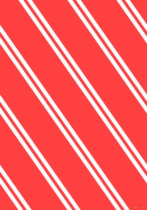 125 degree angles dual striped lines, 14 pixel lines width, 10 and 101 pixels line spacing, Snow and Coral Red dual two line striped seamless tileable