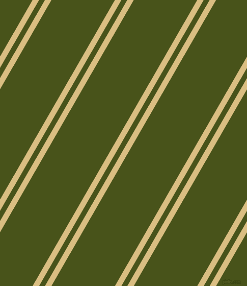 60 degree angle dual stripe lines, 11 pixel lines width, 10 and 108 pixel line spacing, Straw and Verdun Green dual two line striped seamless tileable