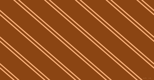 139 degree angles dual stripes line, 5 pixel line width, 8 and 67 pixels line spacing, Tacao and Saddle Brown dual two line striped seamless tileable