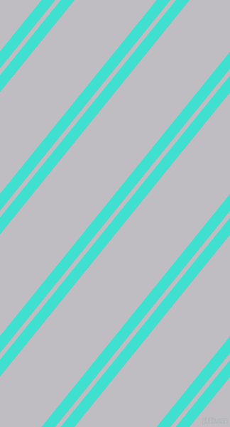 51 degree angle dual stripes line, 15 pixel line width, 6 and 90 pixel line spacing, Turquoise and French Grey dual two line striped seamless tileable