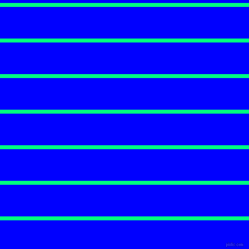 horizontal lines stripes, 8 pixel line width, 64 pixel line spacing, Spring Green and Blue horizontal lines and stripes seamless tileable