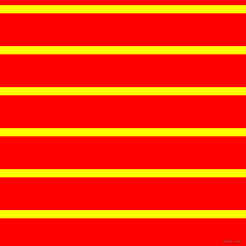 horizontal lines stripes, 16 pixel line width, 64 pixel line spacing, Yellow and Red horizontal lines and stripes seamless tileable