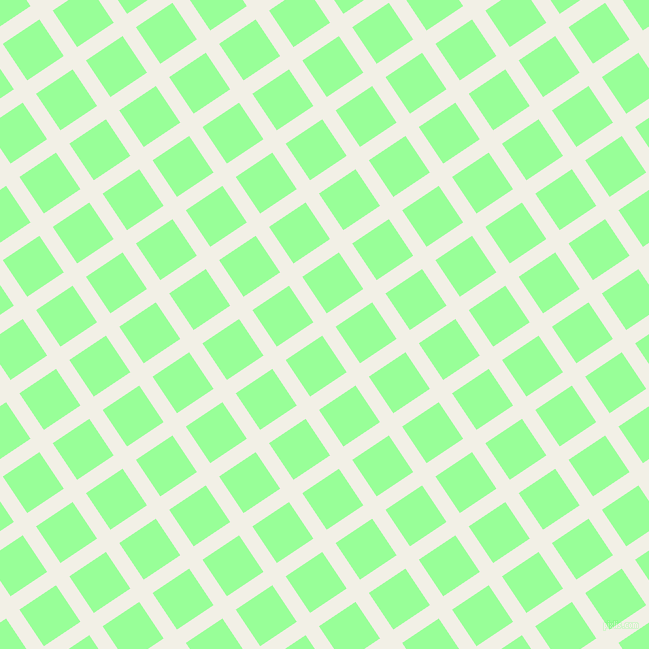 34/124 degree angle diagonal checkered chequered lines, 16 pixel line width, 44 pixel square size, Alabaster and Mint Green plaid checkered seamless tileable