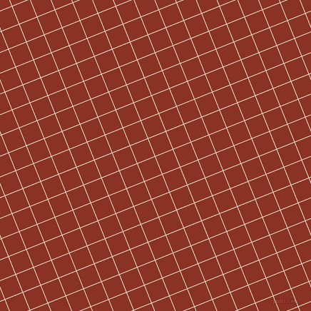 22/112 degree angle diagonal checkered chequered lines, 1 pixel line width, 26 pixel square size, Almond and Burnt Umber plaid checkered seamless tileable