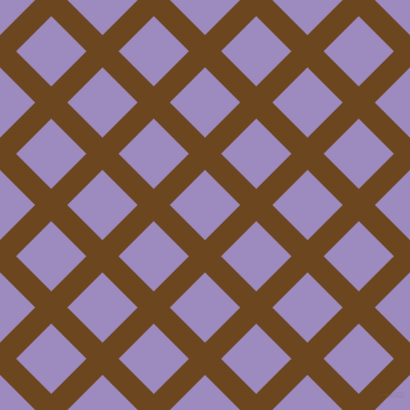 45/135 degree angle diagonal checkered chequered lines, 32 pixel line width, 70 pixel square size, Antique Brass and Cold Purple plaid checkered seamless tileable