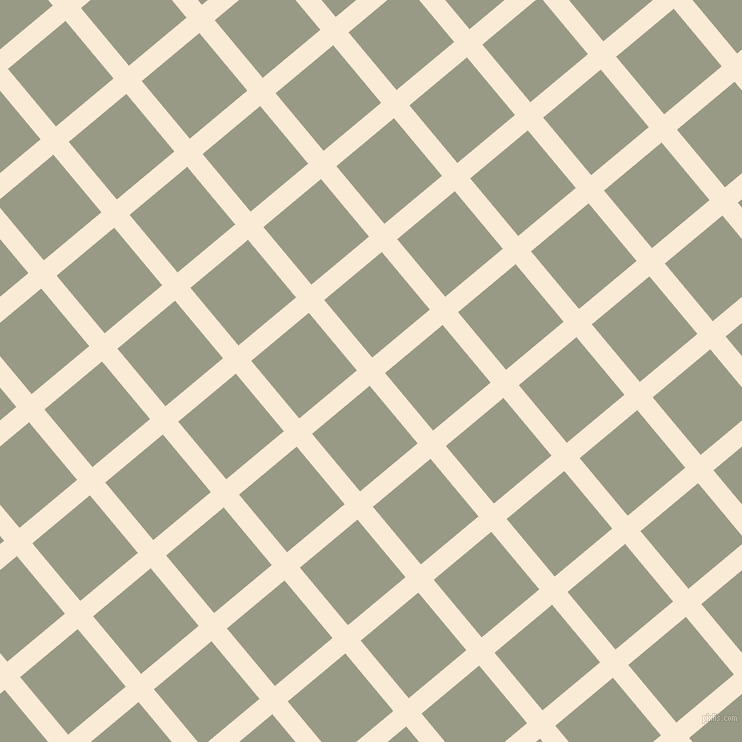 40/130 degree angle diagonal checkered chequered lines, 20 pixel line width, 75 pixel square size, Antique White and Lemon Grass plaid checkered seamless tileable
