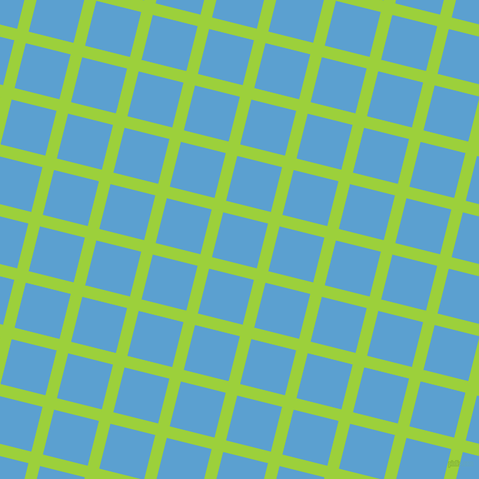 76/166 degree angle diagonal checkered chequered lines, 17 pixel line width, 66 pixel square size, Atlantis and Picton Blue plaid checkered seamless tileable