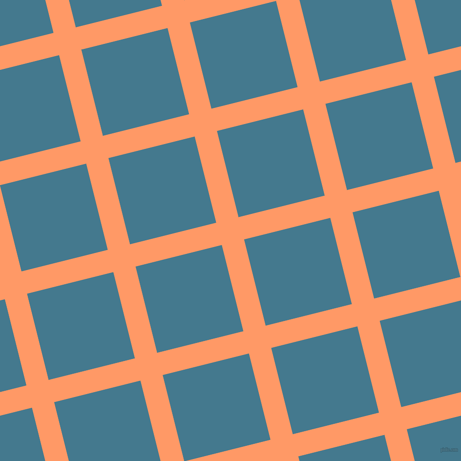 14/104 degree angle diagonal checkered chequered lines, 47 pixel lines width, 182 pixel square size, Atomic Tangerine and Jelly Bean plaid checkered seamless tileable