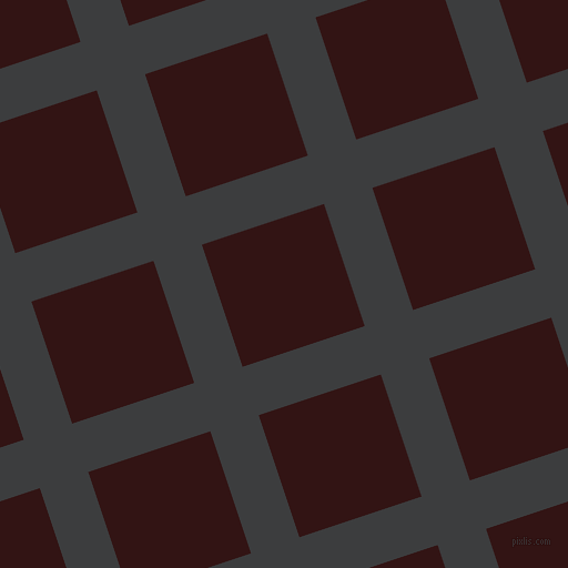 18/108 degree angle diagonal checkered chequered lines, 46 pixel line width, 116 pixel square size, Baltic Sea and Seal Brown plaid checkered seamless tileable