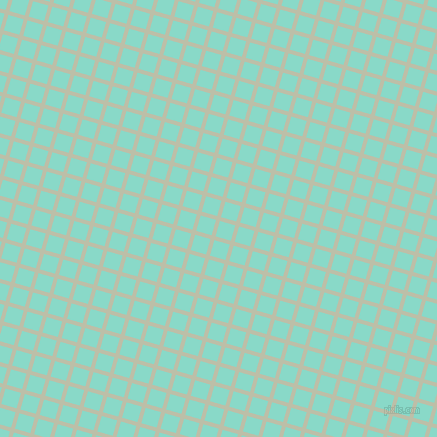74/164 degree angle diagonal checkered chequered lines, 4 pixel lines width, 16 pixel square size, Beryl Green and Riptide plaid checkered seamless tileable