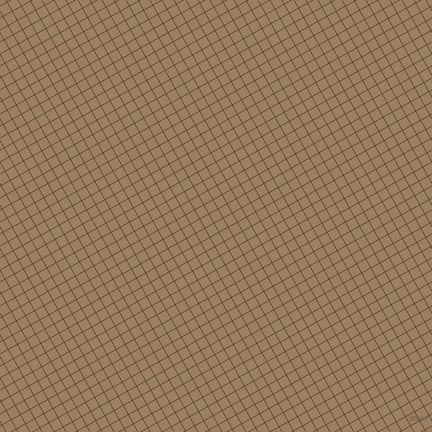 29/119 degree angle diagonal checkered chequered lines, 1 pixel line width, 20 pixel square size, Black Forest and Sorrell Brown plaid checkered seamless tileable