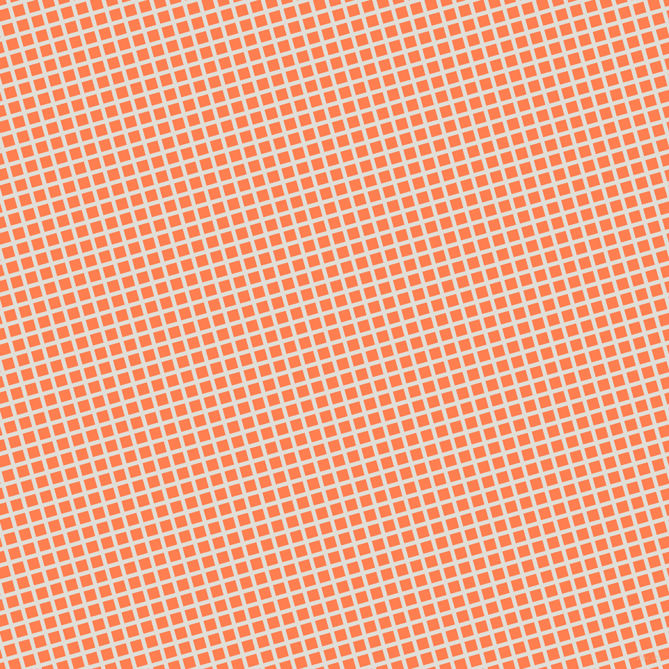 16/106 degree angle diagonal checkered chequered lines, 6 pixel lines width, 16 pixel square size, Black Haze and Coral plaid checkered seamless tileable