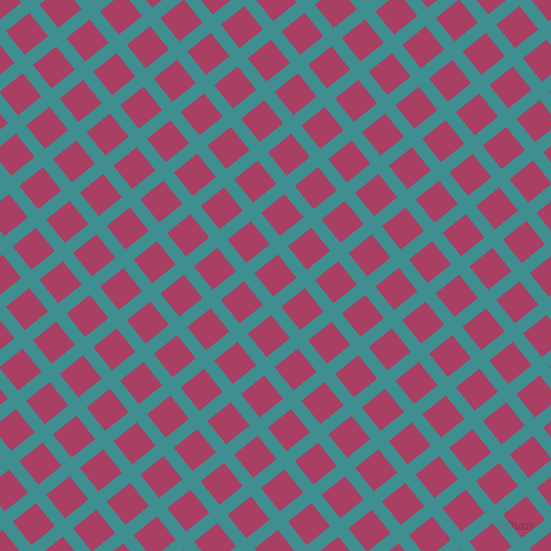 39/129 degree angle diagonal checkered chequered lines, 13 pixel line width, 30 pixel square size, Blue Chill and Rouge plaid checkered seamless tileable