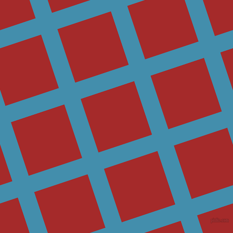 18/108 degree angle diagonal checkered chequered lines, 34 pixel line width, 111 pixel square size, Boston Blue and Brown plaid checkered seamless tileable
