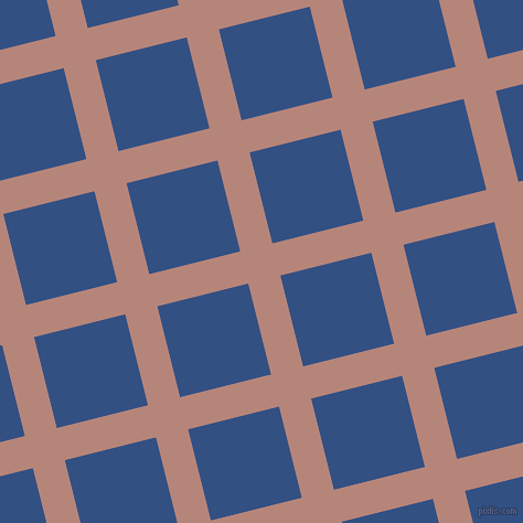 14/104 degree angle diagonal checkered chequered lines, 30 pixel lines width, 85 pixel square size, Brandy Rose and Fun Blue plaid checkered seamless tileable