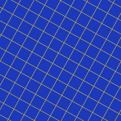 61/151 degree angle diagonal checkered chequered lines, 2 pixel lines width, 39 pixel square size, Brass and Persian Blue plaid checkered seamless tileable