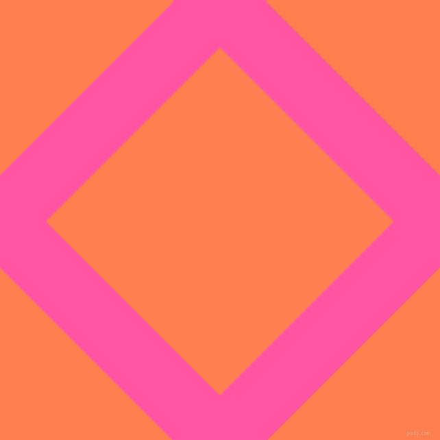 45/135 degree angle diagonal checkered chequered lines, 95 pixel line width, 359 pixel square size, Brilliant Rose and Coral plaid checkered seamless tileable