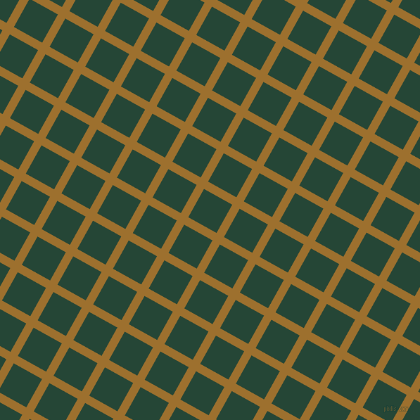 61/151 degree angle diagonal checkered chequered lines, 12 pixel line width, 46 pixel square size, Buttered Rum and Bottle Green plaid checkered seamless tileable