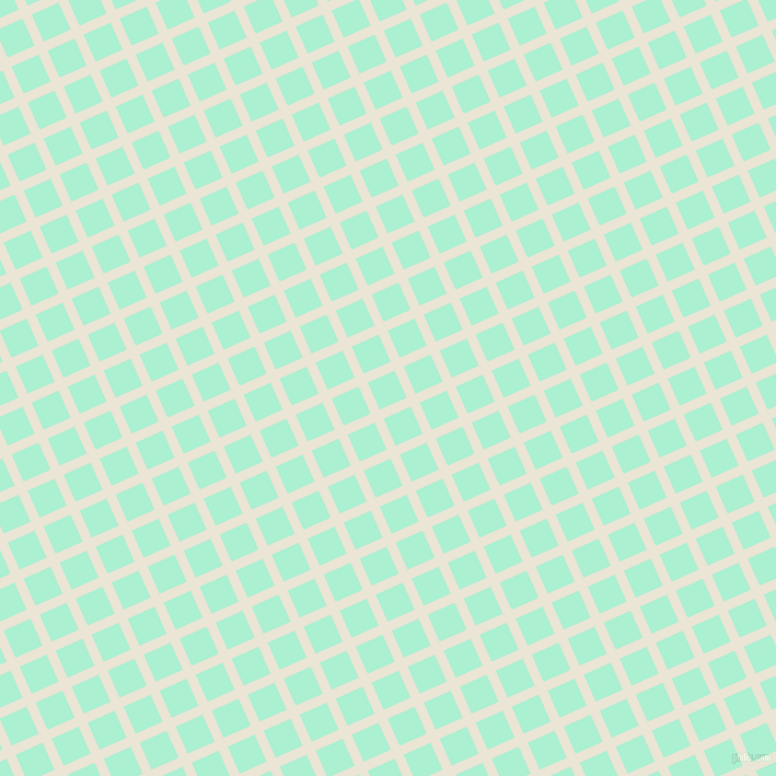 24/114 degree angle diagonal checkered chequered lines, 9 pixel lines width, 27 pixel square size, Cararra and Magic Mint plaid checkered seamless tileable