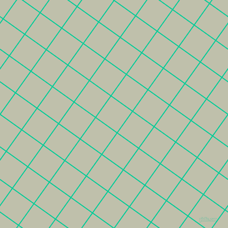 54/144 degree angle diagonal checkered chequered lines, 2 pixel line width, 51 pixel square size, Caribbean Green and Kidnapper plaid checkered seamless tileable