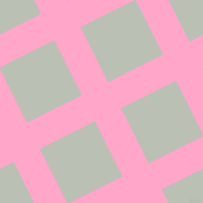 27/117 degree angle diagonal checkered chequered lines, 94 pixel lines width, 197 pixel square size, Carnation Pink and Pumice plaid checkered seamless tileable