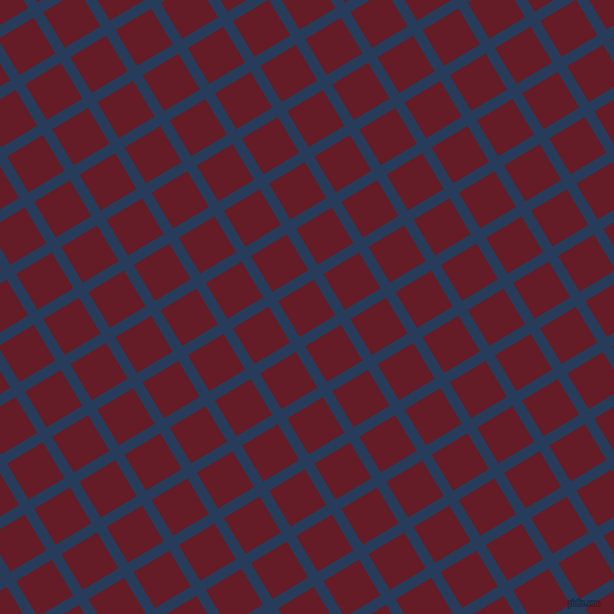 31/121 degree angle diagonal checkered chequered lines, 12 pixel lines width, 46 pixel square size, Catalina Blue and Pohutukawa plaid checkered seamless tileable