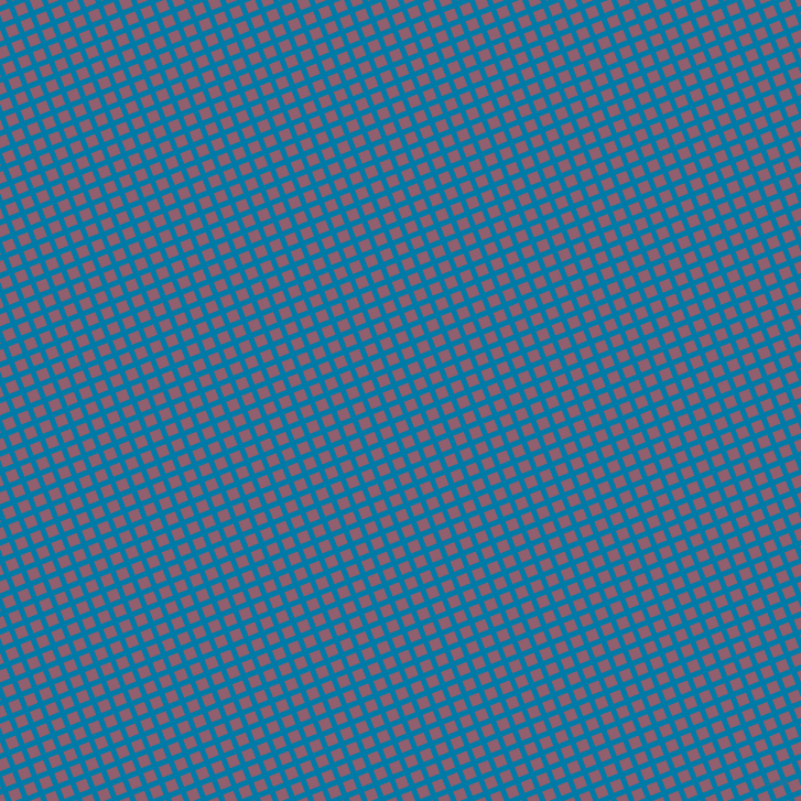 22/112 degree angle diagonal checkered chequered lines, 5 pixel lines width, 10 pixel square size, Cerulean and Mauve Taupe plaid checkered seamless tileable