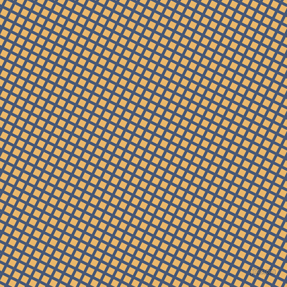 63/153 degree angle diagonal checkered chequered lines, 4 pixel line width, 9 pixel square size, Chambray and Harvest Gold plaid checkered seamless tileable