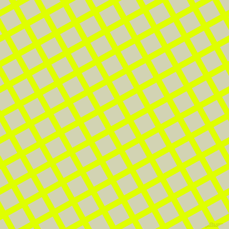 29/119 degree angle diagonal checkered chequered lines, 12 pixel lines width, 32 pixel square size, Chartreuse Yellow and Orinoco plaid checkered seamless tileable