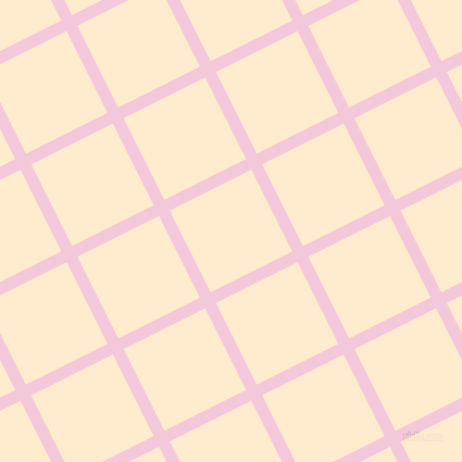 27/117 degree angle diagonal checkered chequered lines, 11 pixel line width, 84 pixel square size, Classic Rose and Blanched Almond plaid checkered seamless tileable