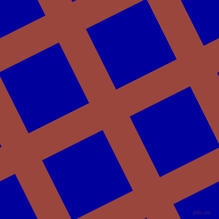27/117 degree angle diagonal checkered chequered lines, 61 pixel lines width, 137 pixel square size, Cognac and New Midnight Blue plaid checkered seamless tileable