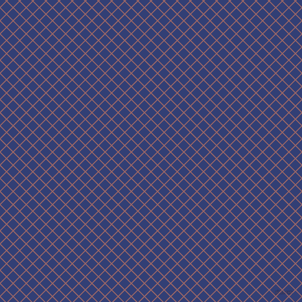 45/135 degree angle diagonal checkered chequered lines, 2 pixel line width, 17 pixel square size, Copper Rose and Resolution Blue plaid checkered seamless tileable